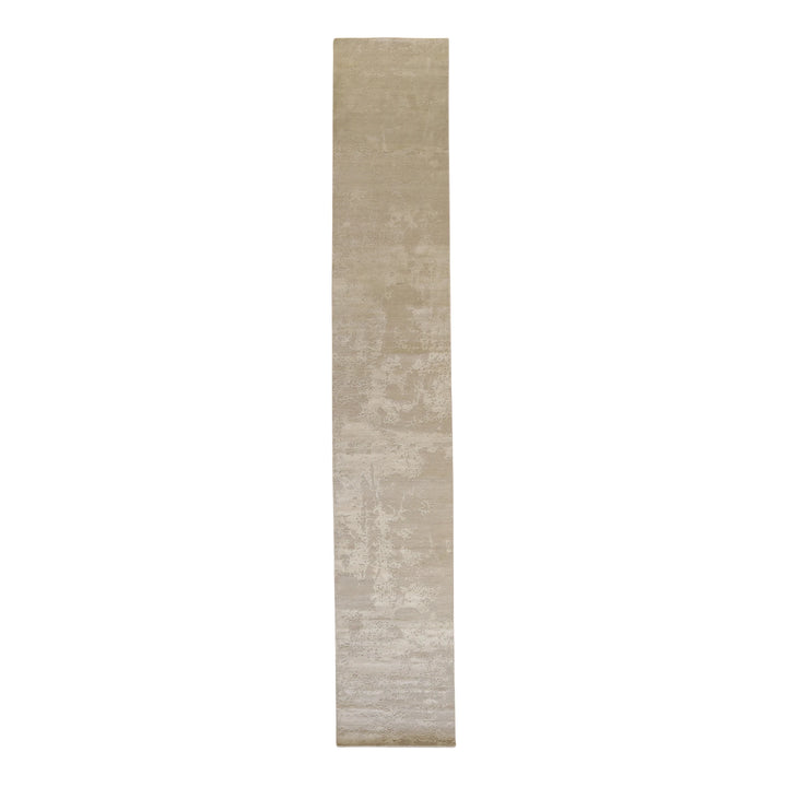 10'1" x 14'2" GRAY AND WHITE MODERN MODERN INDIAN RUG