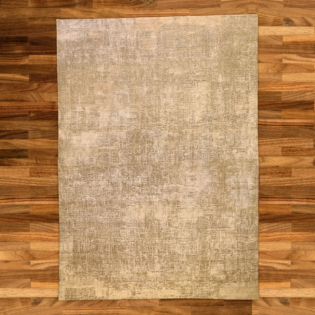 10'0" x 14'0" GRAY AND SILVER MODERN INDIA MODERN