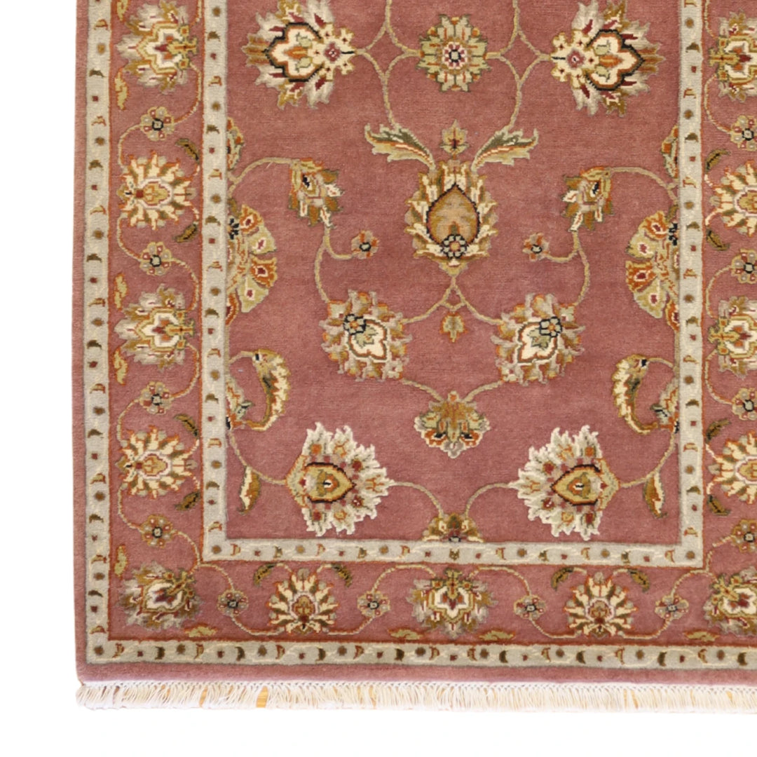 3'2" x 5'3" MAUVE AND  JAIPUR FLORAL INDIAN RUG
