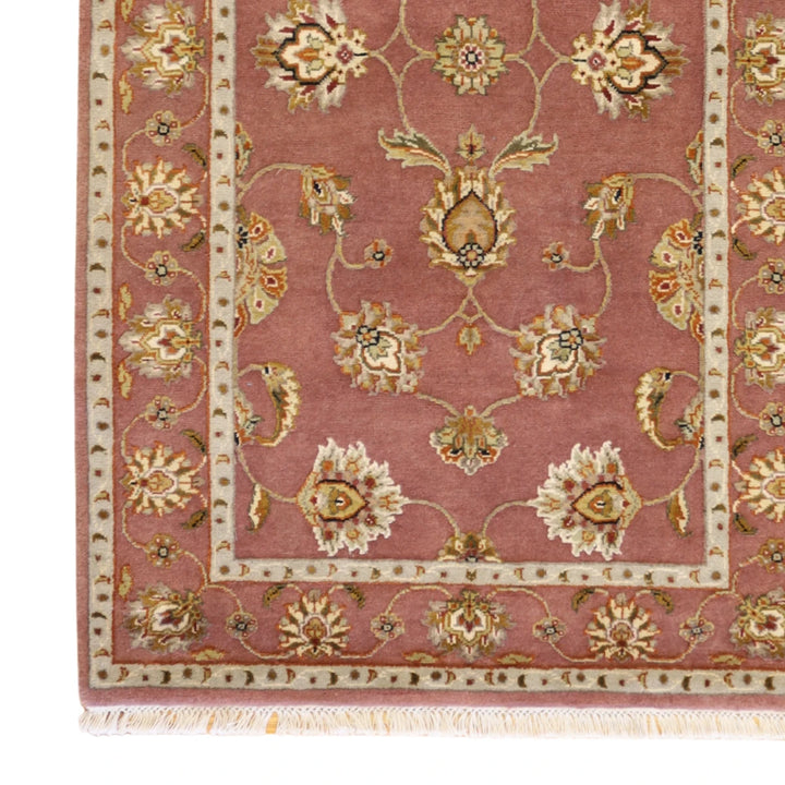 3'2" x 5'3" MAUVE AND  JAIPUR FLORAL INDIAN RUG