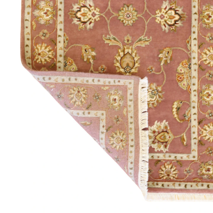 3'2" x 5'3" MAUVE AND  JAIPUR FLORAL INDIAN RUG
