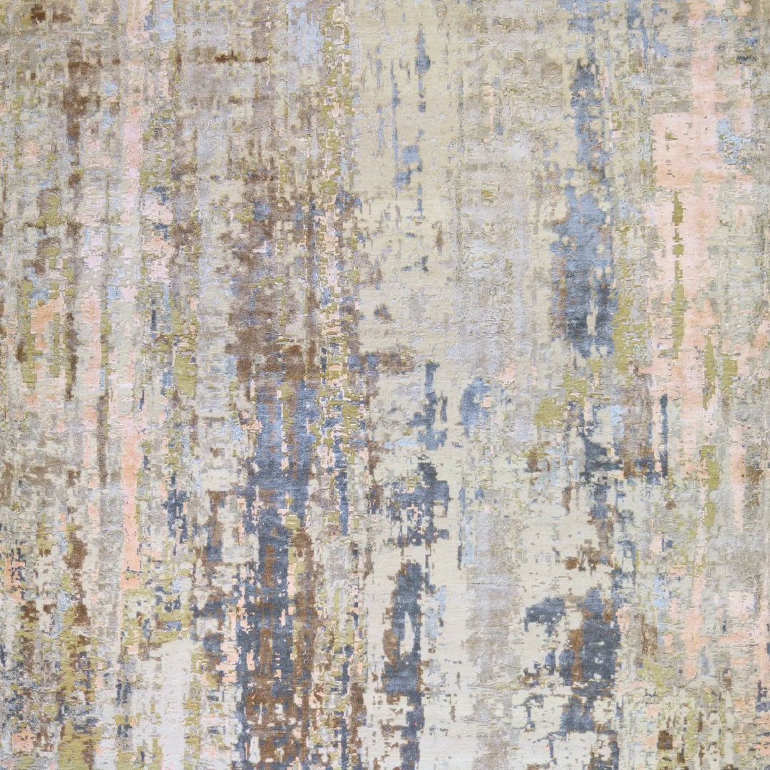 10'   1" x  14'   0" IVORY AND SILVER MODERN MODERN INDIAN RUG