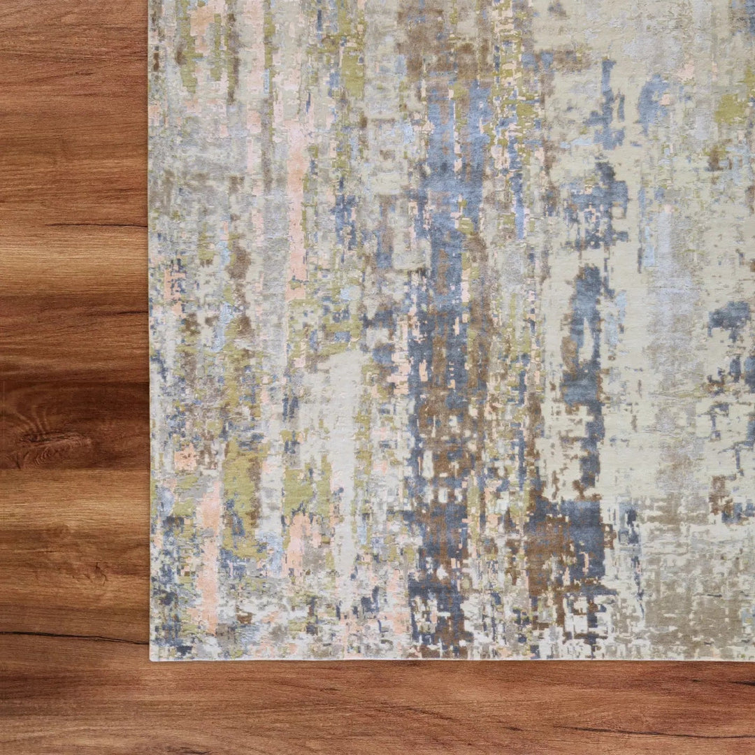 10'   1" x  14'   0" IVORY AND SILVER MODERN MODERN INDIAN RUG