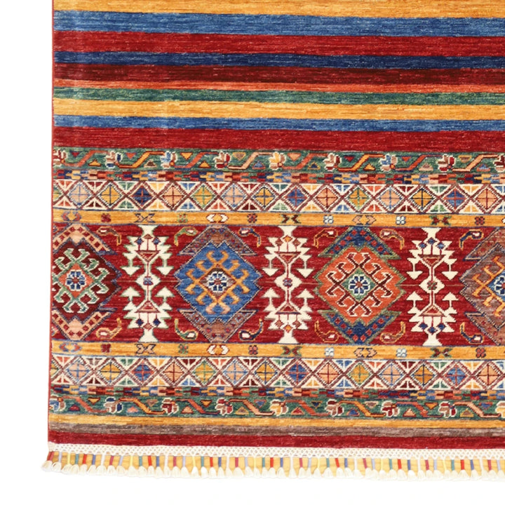 3'3" x 5'0" MULTICOLOR AND  KHORJIN GEOMETRIC PAKISTANI RUG