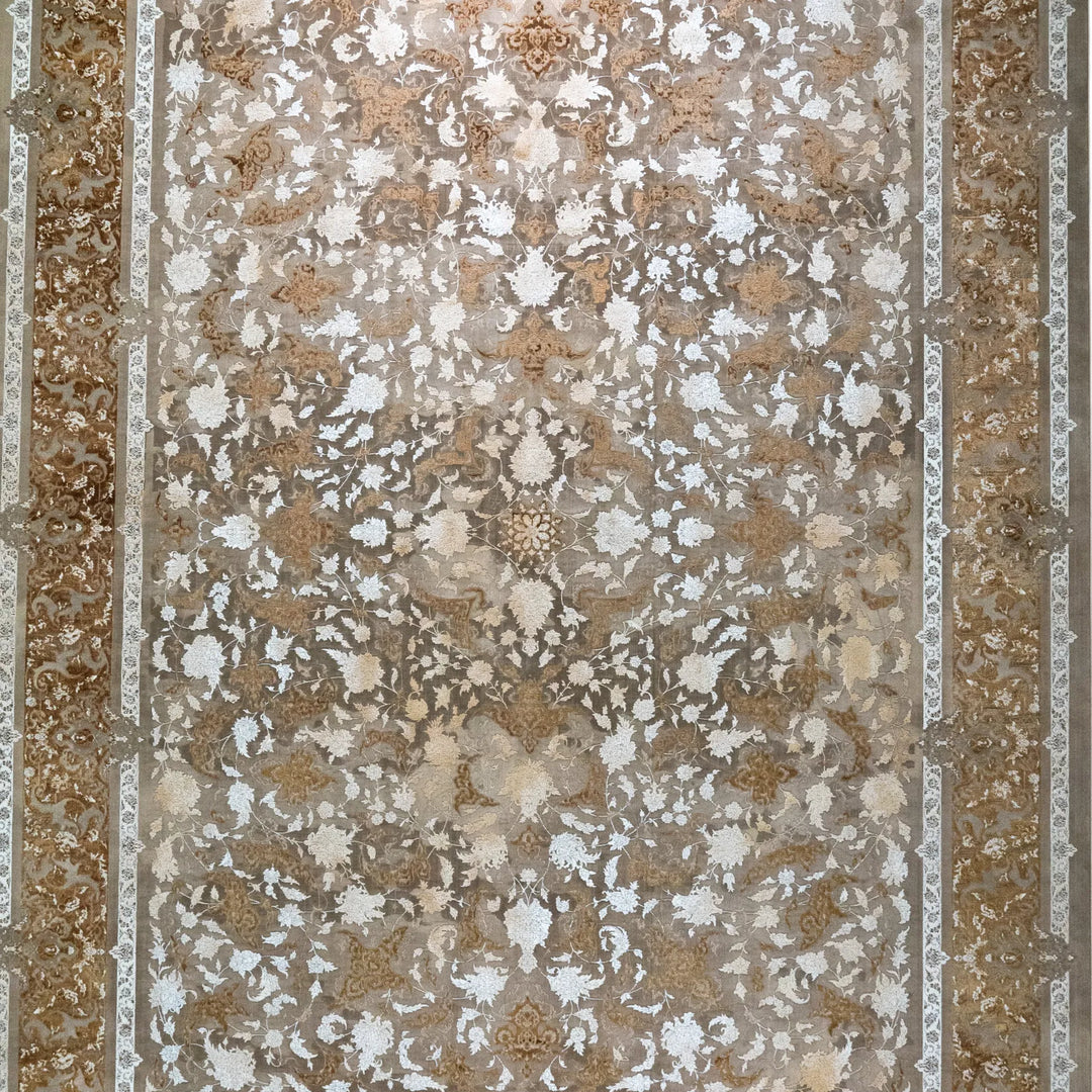 9' 10" x 13' 1" - MULTICOLOR AND BEIGE MACHINE MADE FLORAL TURKISH RUG ( 300 x 399 CM )