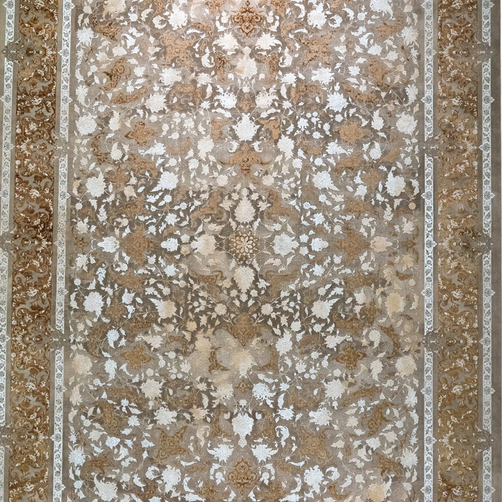9' 10" x 13' 1" - MULTICOLOR AND BEIGE MACHINE MADE FLORAL TURKISH RUG ( 300 x 399 CM )