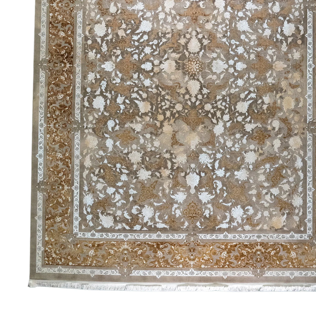 9' 10" x 13' 1" - MULTICOLOR AND BEIGE MACHINE MADE FLORAL TURKISH RUG ( 300 x 399 CM )