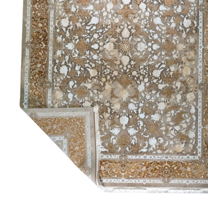 9' 10" x 13' 1" - MULTICOLOR AND BEIGE MACHINE MADE FLORAL TURKISH RUG ( 300 x 399 CM )