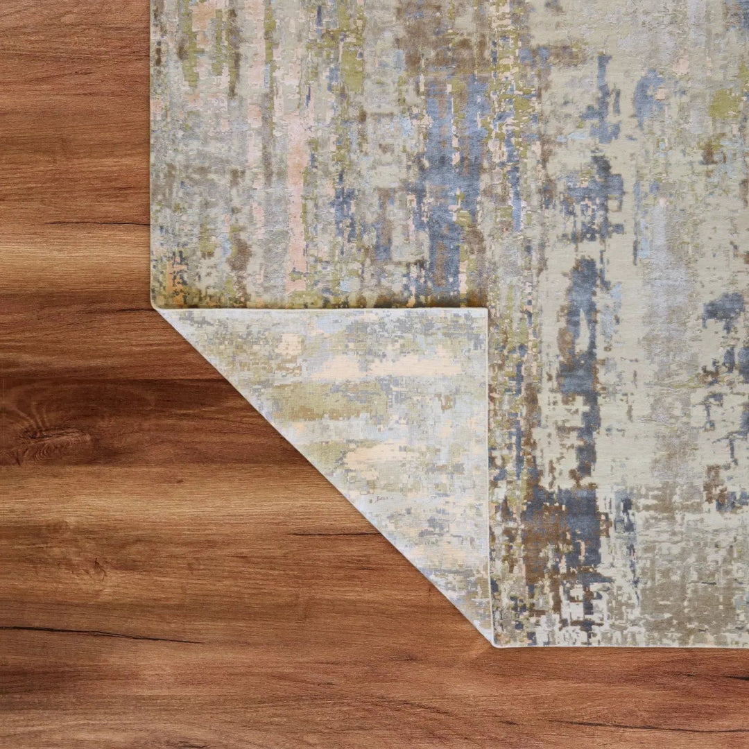 10'   1" x  14'   0" IVORY AND SILVER MODERN MODERN INDIAN RUG