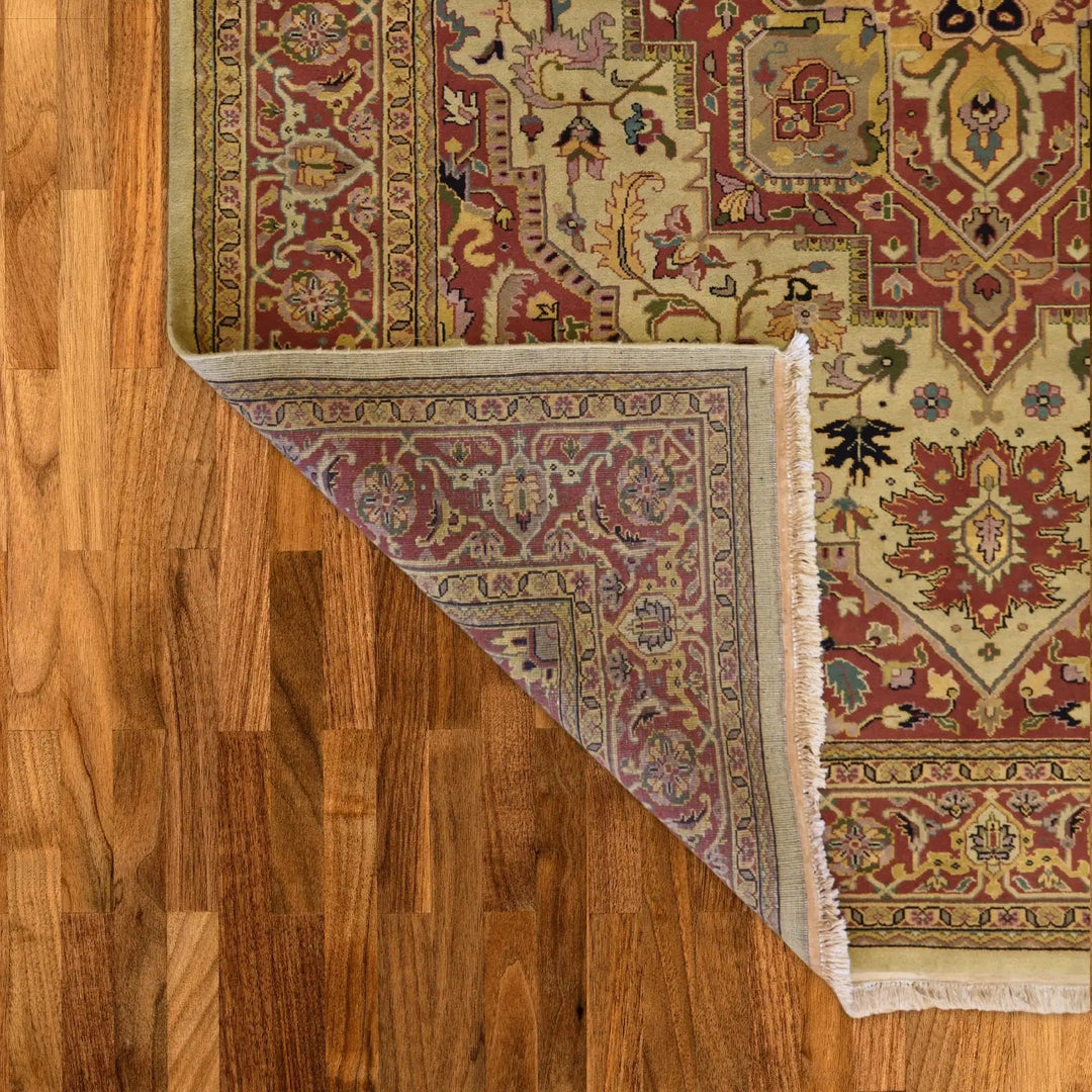 10'   0" x  14'   0" GOLD AND RUST HERIZ GEOMETRIC INDIAN RUG