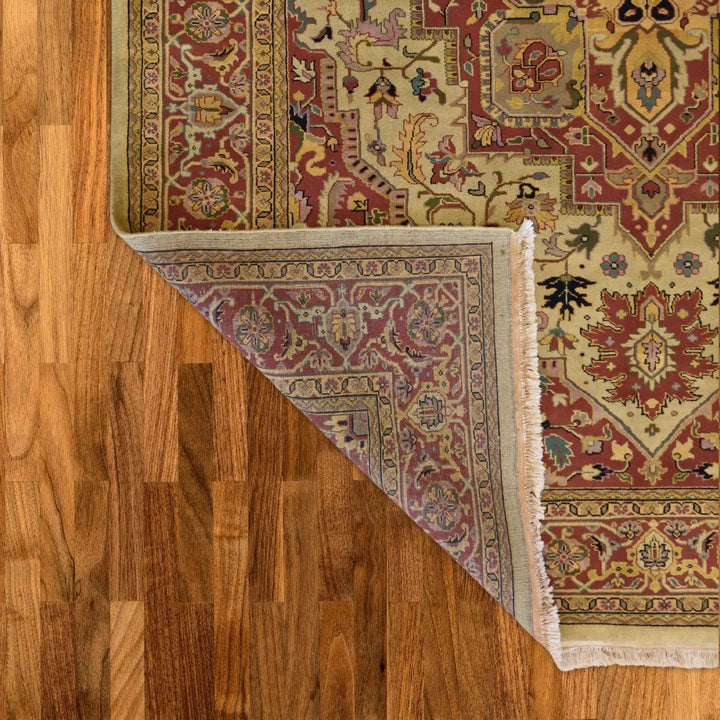 10'   0" x  14'   0" GOLD AND RUST HERIZ GEOMETRIC INDIAN RUG