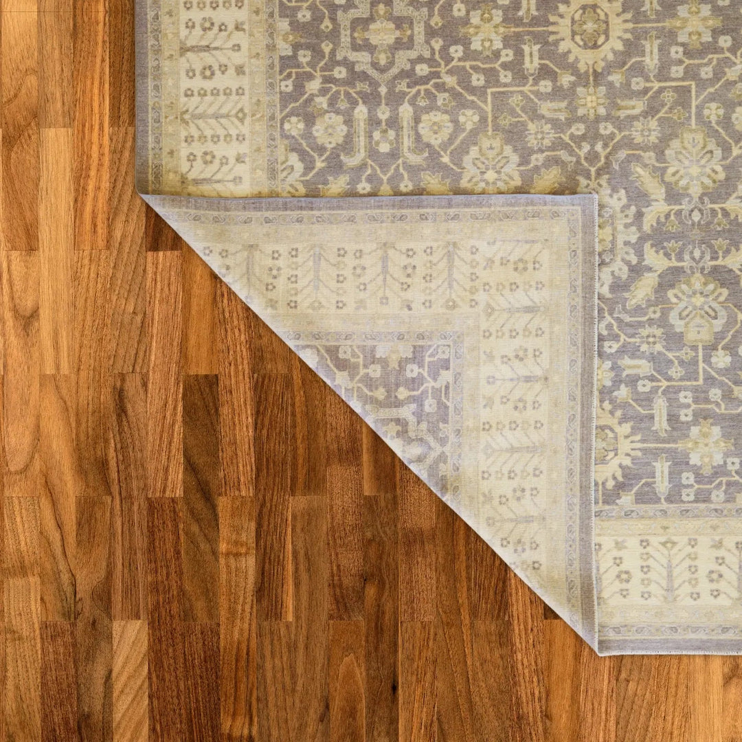 10'2" x 13'8" GRAY AND IVORY PESHAWAR GEOMETRIC PAKISTANI RUG