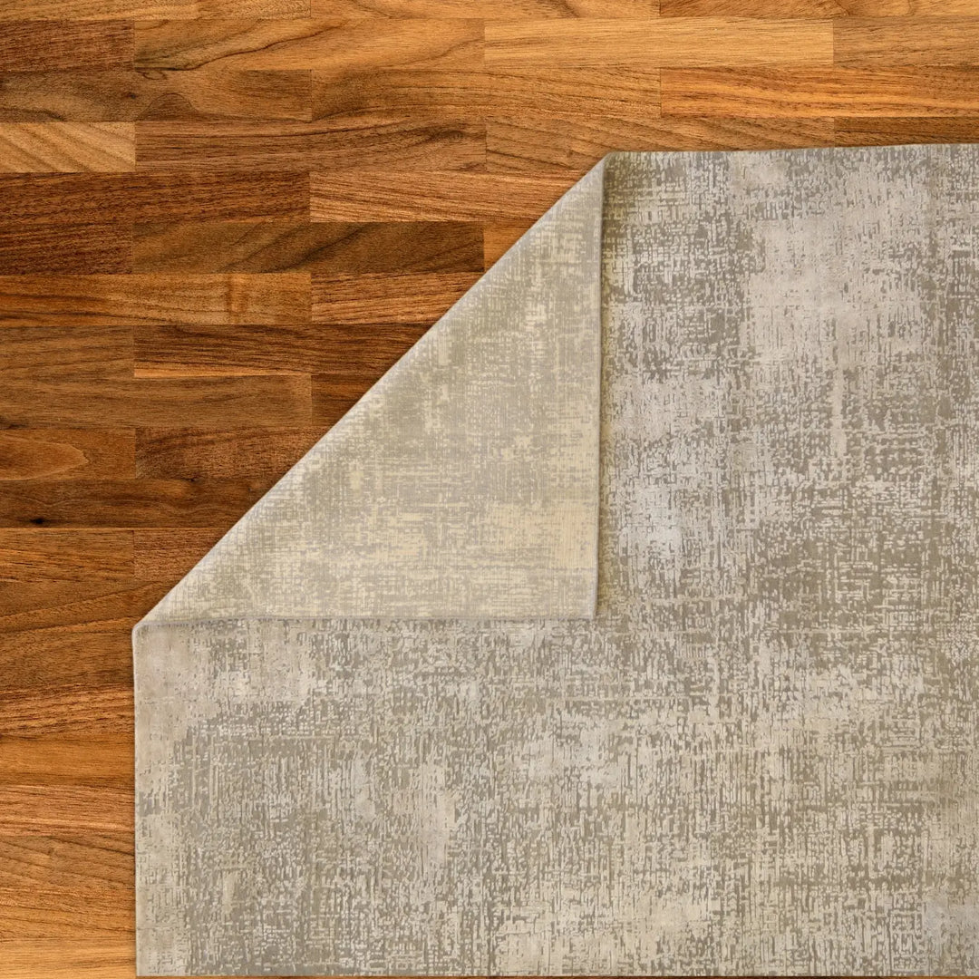 10'0" x 14'0" GRAY AND SILVER MODERN INDIA MODERN